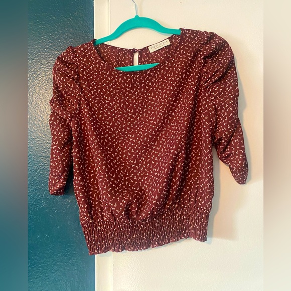 NWOT paper crane burgandy floral crop top - Picture 2 of 7